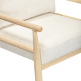 TOV Dixie Cream Chenille Velvet Accent Chair