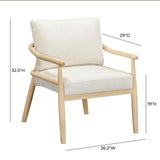 TOV Dixie Cream Chenille Velvet Accent Chair