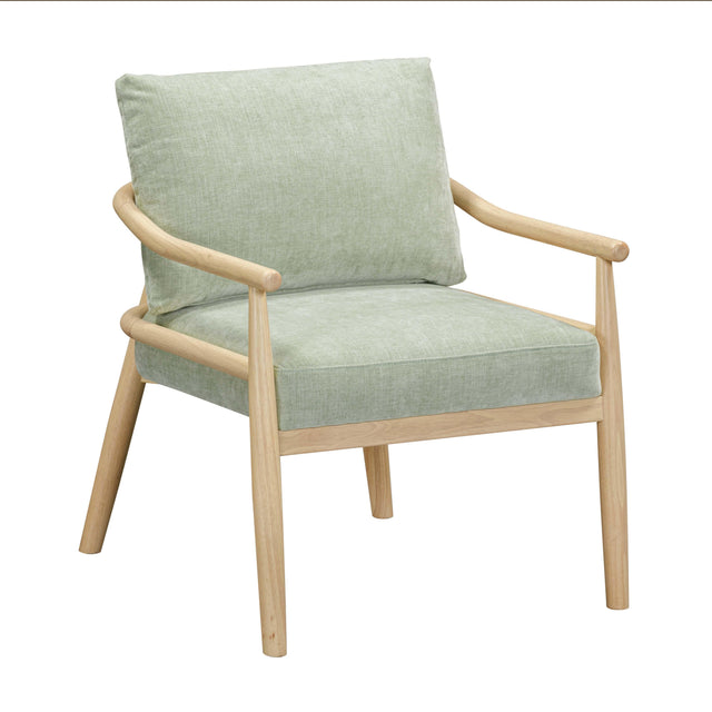 TOV Dixie Mint Green Chenille Velvet Accent Chair