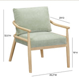 TOV Dixie Mint Green Chenille Velvet Accent Chair