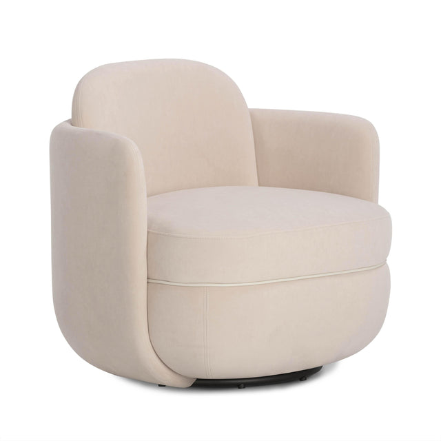 TOV Wolfie Light Blush Velvet Swivel Chair