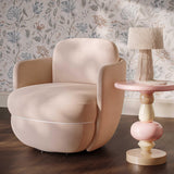 TOV Wolfie Light Blush Velvet Swivel Chair