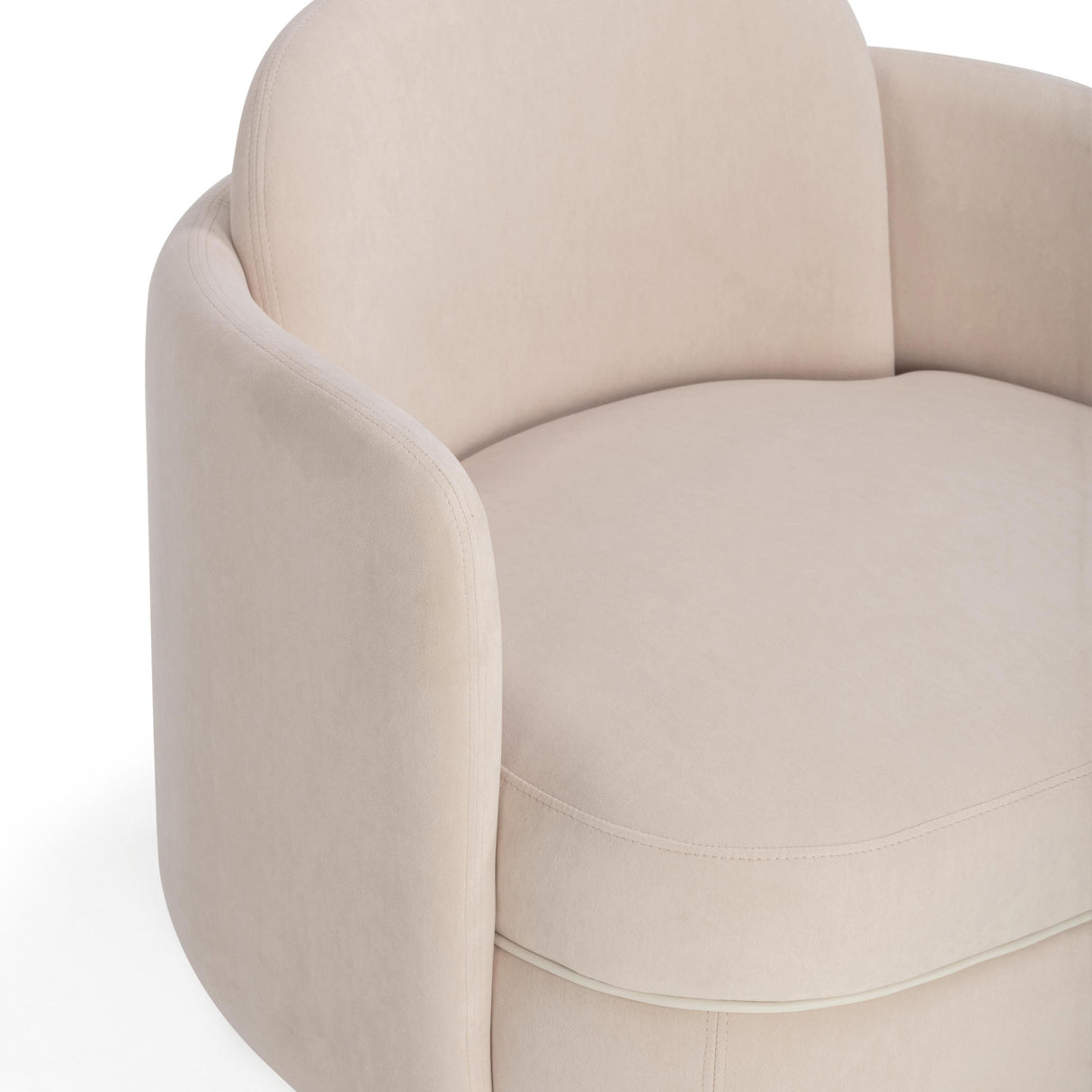 TOV Wolfie Light Blush Velvet Swivel Chair