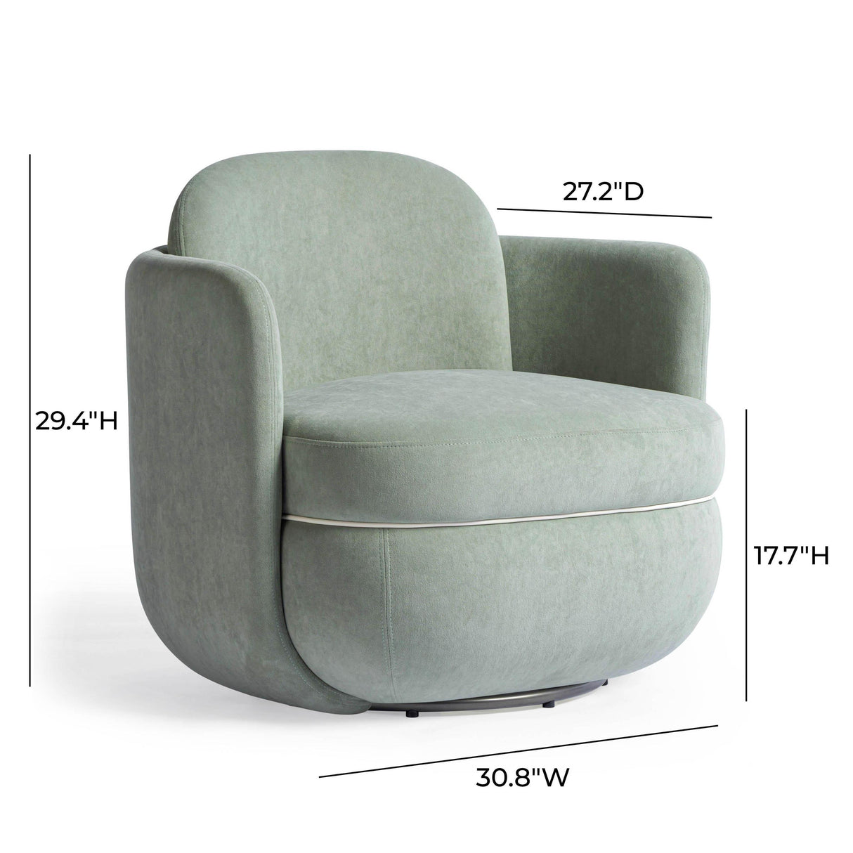 TOV Wolfie Mint Green Velvet Swivel Chair
