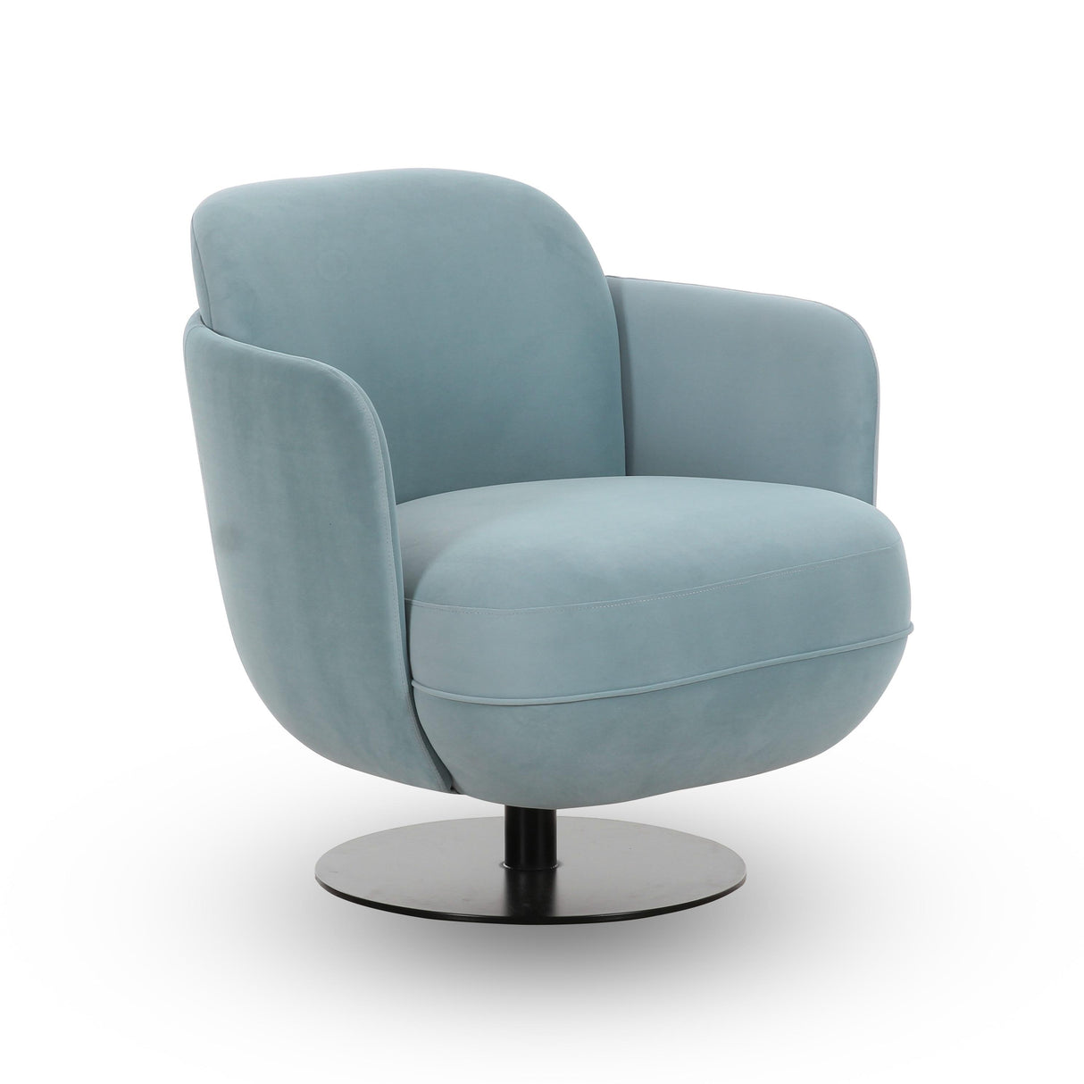 TOV Solange Blue Shadow Velvet Swivel Chair