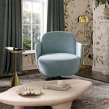 TOV Solange Blue Shadow Velvet Swivel Chair