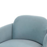 TOV Solange Blue Shadow Velvet Swivel Chair
