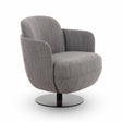 TOV Solange Grey Textured Weave Swivel Chair