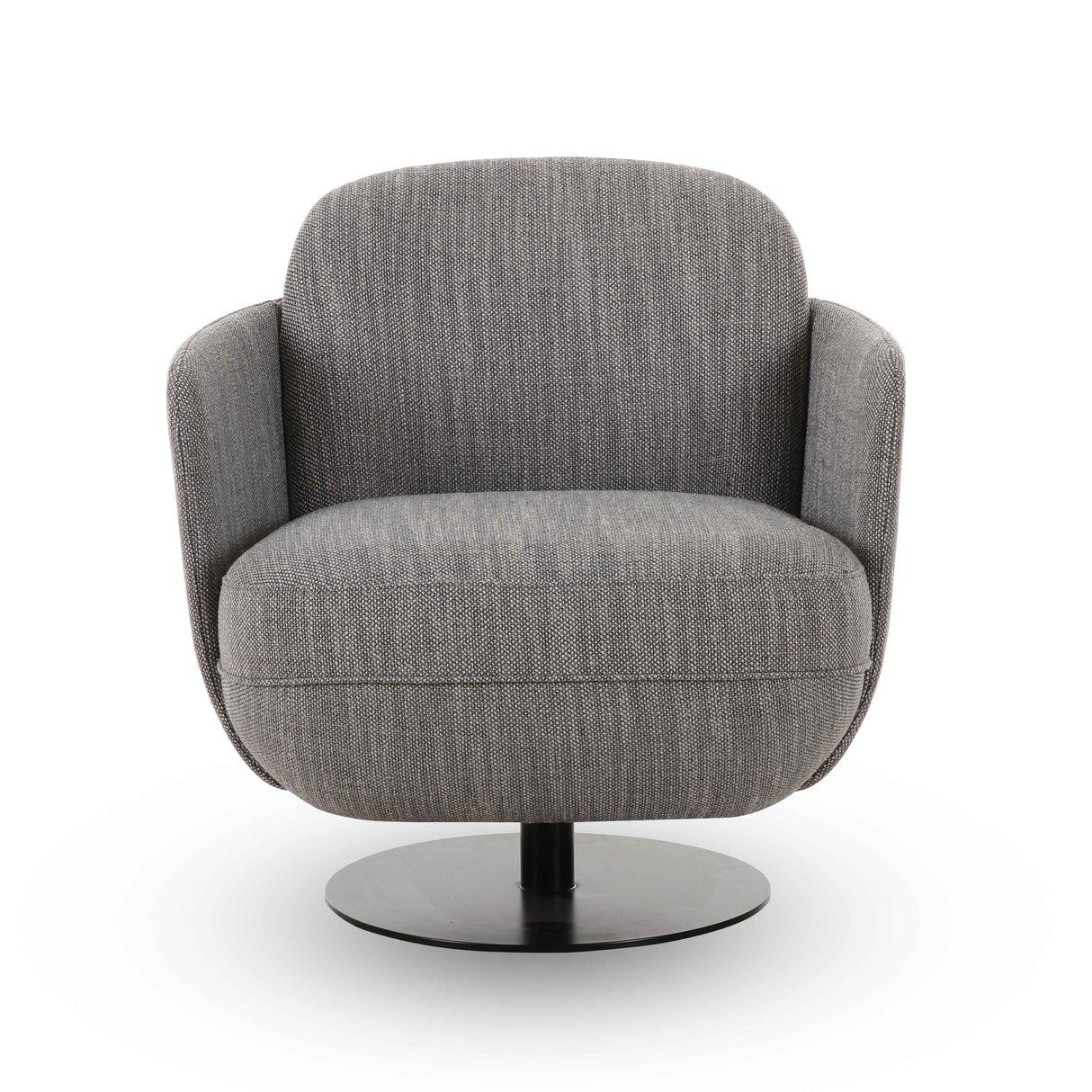 TOV Solange Grey Textured Weave Swivel Chair
