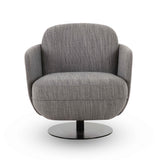TOV Solange Grey Textured Weave Swivel Chair