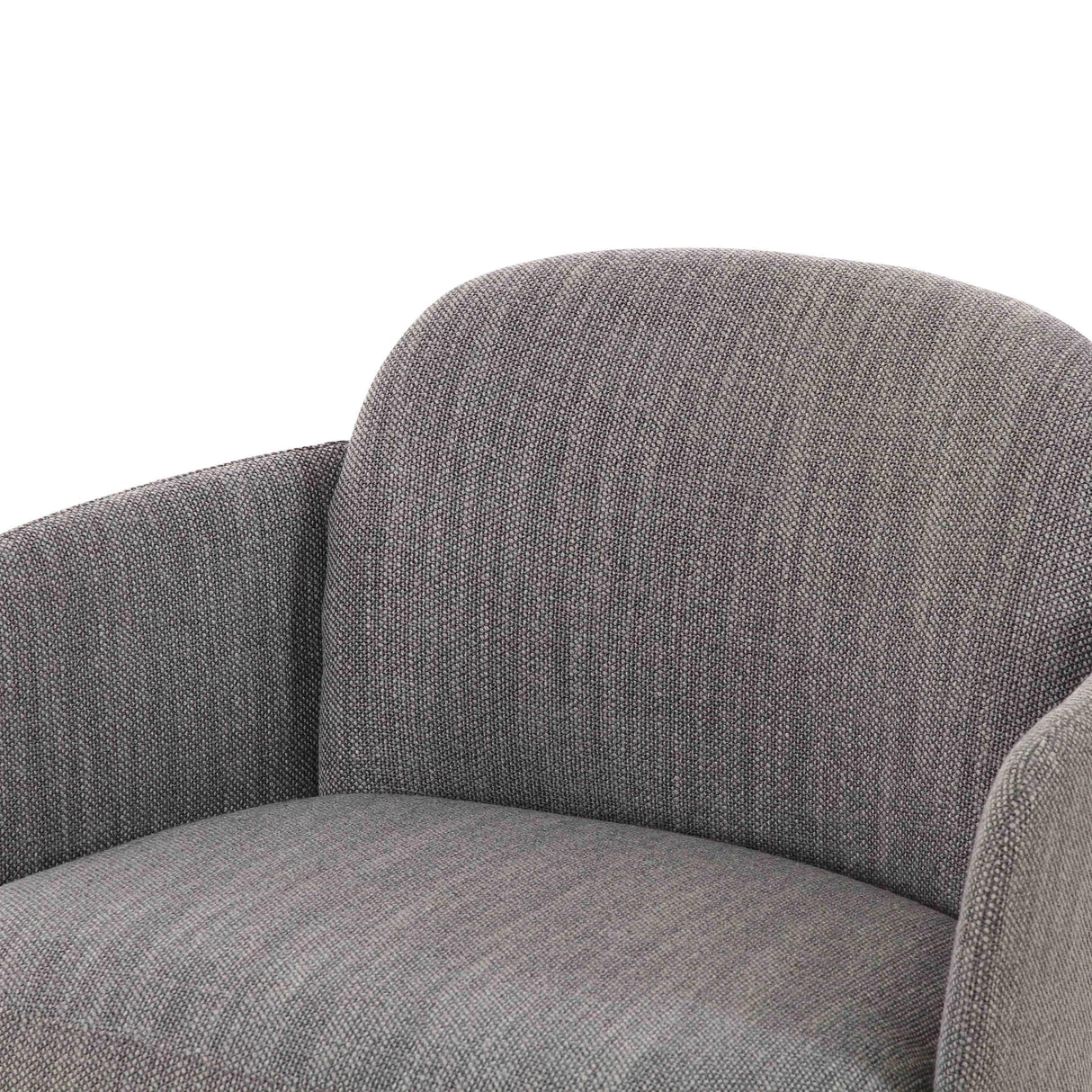 TOV Solange Grey Textured Weave Swivel Chair