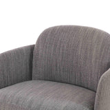 TOV Solange Grey Textured Weave Swivel Chair