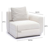 TOV Perry Cream Chenille Modular RAF Corner Chair