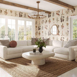 TOV Perry Cream Chenille Modular LAF Corner Chair