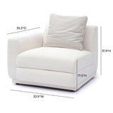 TOV Perry Cream Chenille Modular LAF Corner Chair