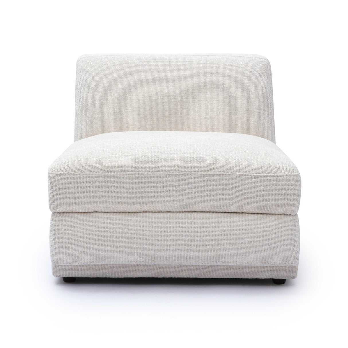 TOV Perry Cream Chenille Modular Armless Chair