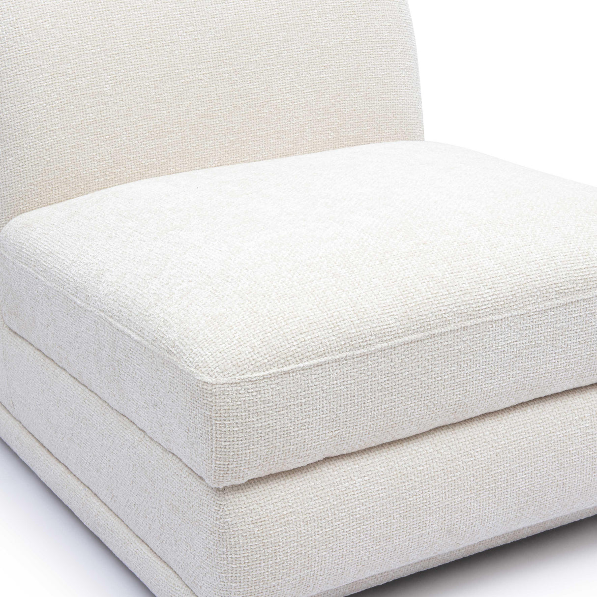 TOV Perry Cream Chenille Modular Armless Chair