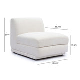 TOV Perry Cream Chenille Modular Armless Chair