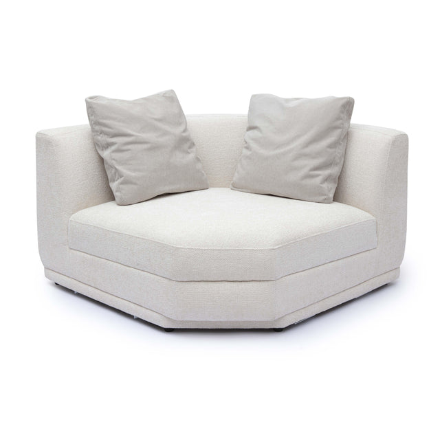 TOV Perry Cream Chenille Modular Wedge Corner Chair