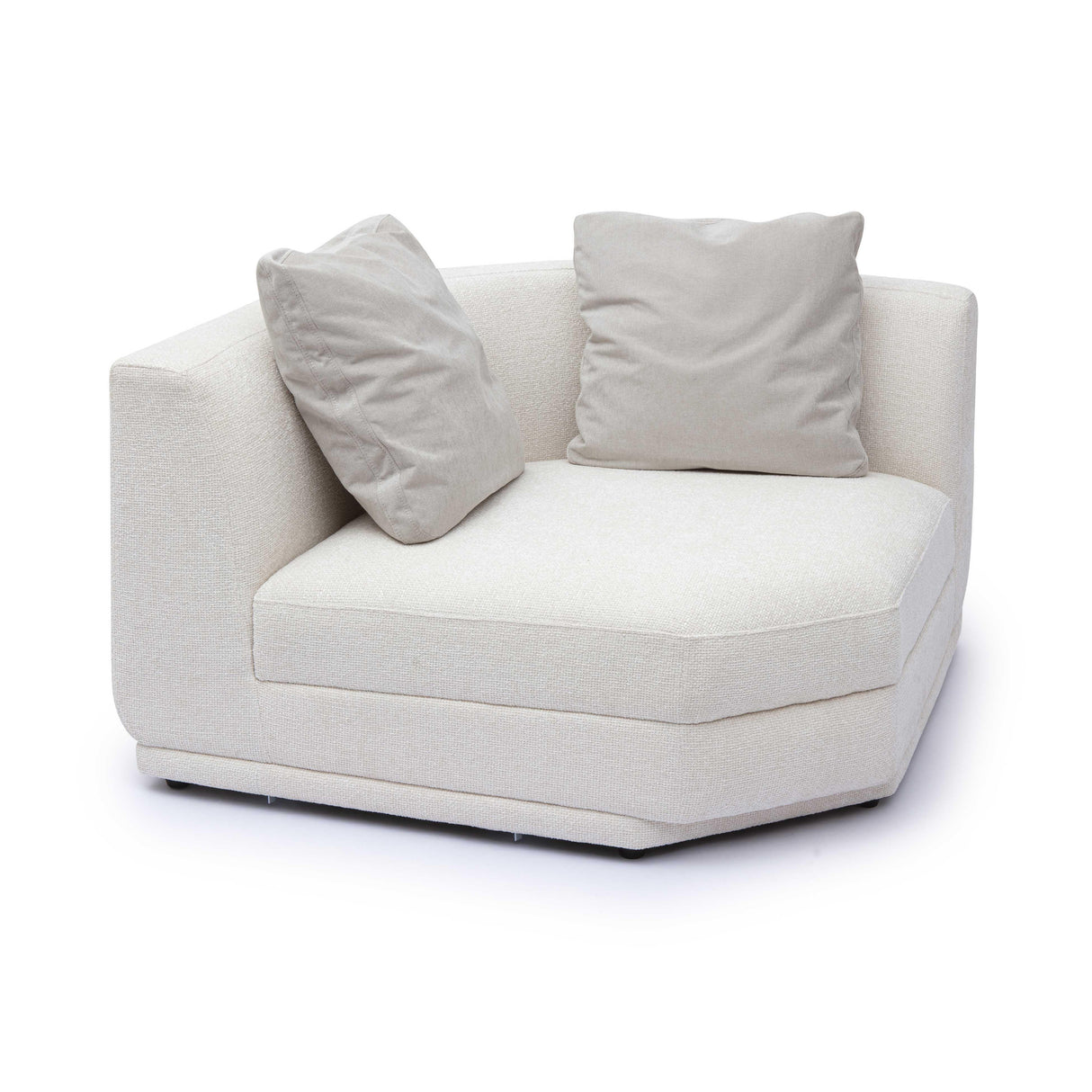 TOV Perry Cream Chenille Modular Wedge Corner Chair