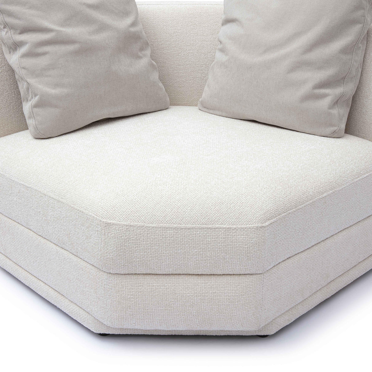 TOV Perry Cream Chenille Modular Wedge Corner Chair