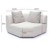 TOV Perry Cream Chenille Modular Wedge Corner Chair