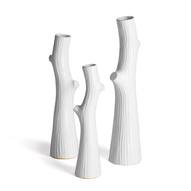 Napa White WOODLAND TALL VASES, SET OF 3