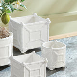 Napa White CHINOISERIE ROUND CACHEPOT SMALL