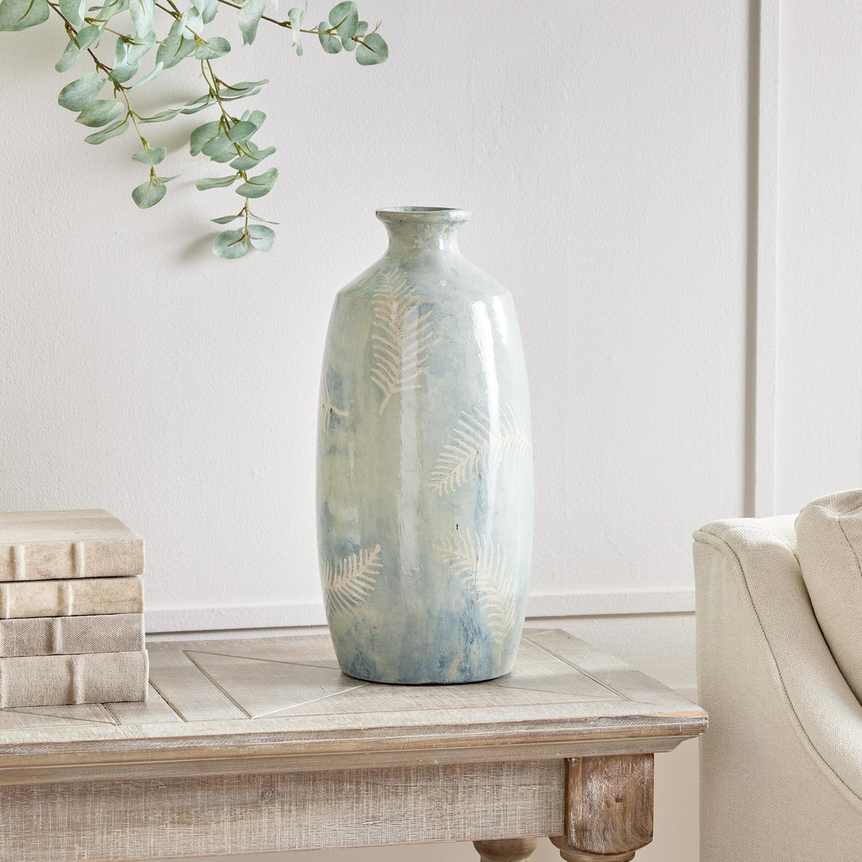 Napa Dusty Blue FERNSCAPE VASE LARGE