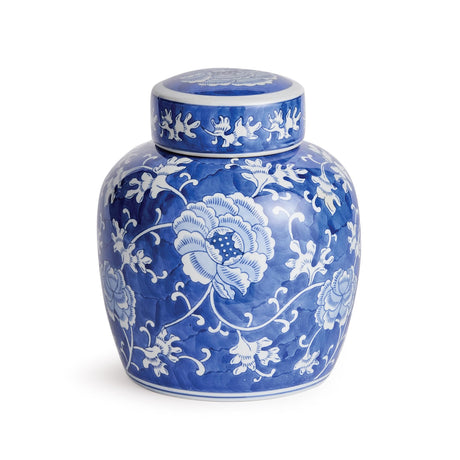 Napa Classic Blue/White BARCLAY BUTERA DYNASTY LOTUS LIDDED JAR
