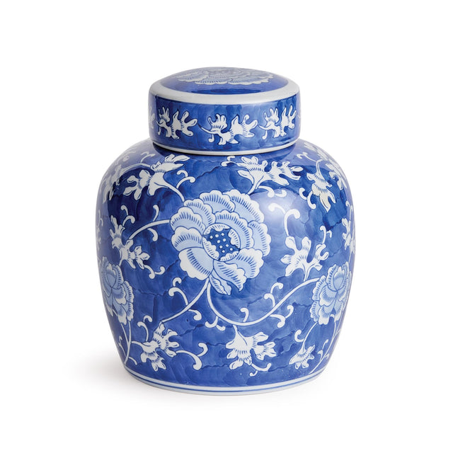 Napa Classic Blue/White BARCLAY BUTERA DYNASTY LOTUS LIDDED JAR