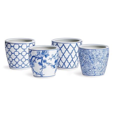 Napa Classic Blue/White BARCLAY BUTERA DYNASTY MIDI POTS, SET OF 4
