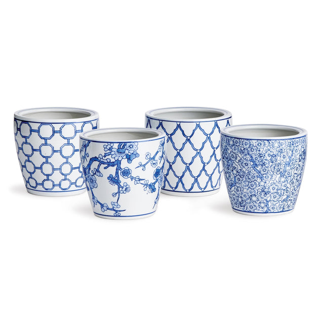 Napa Classic Blue/White BARCLAY BUTERA DYNASTY MIDI POTS, SET OF 4