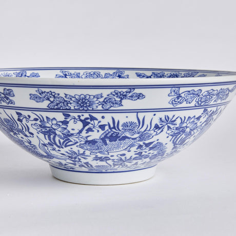 Napa Classic Blue/White BARCLAY BUTERA DYNASTY KOI DECORATIVE BOWL