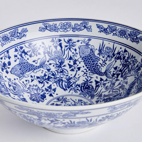 Napa Classic Blue/White BARCLAY BUTERA DYNASTY KOI DECORATIVE BOWL