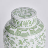 Napa Green/White IMPERIAL BLOSSOM LIDDED JAR