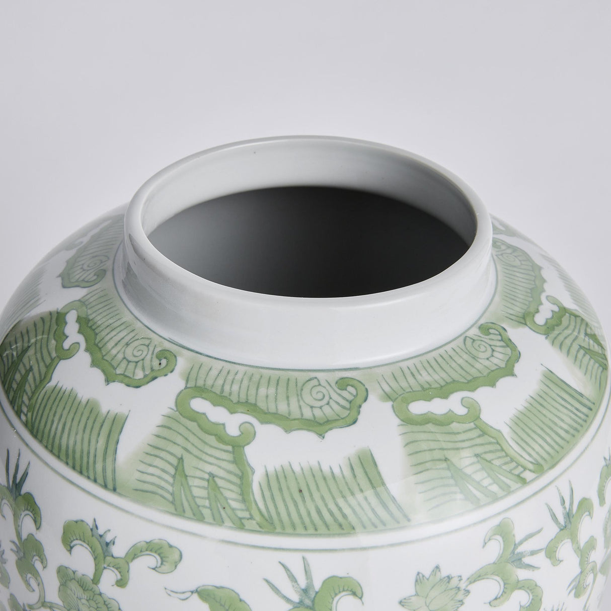 Napa Green/White IMPERIAL BLOSSOM LIDDED JAR