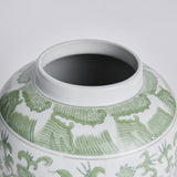 Napa Green/White IMPERIAL BLOSSOM LIDDED JAR