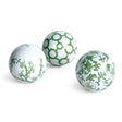 Napa Green/White IMPERIAL ORBS, SET OF 3