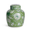 Napa Green/White IMPERIAL LOTUS LIDDED JAR