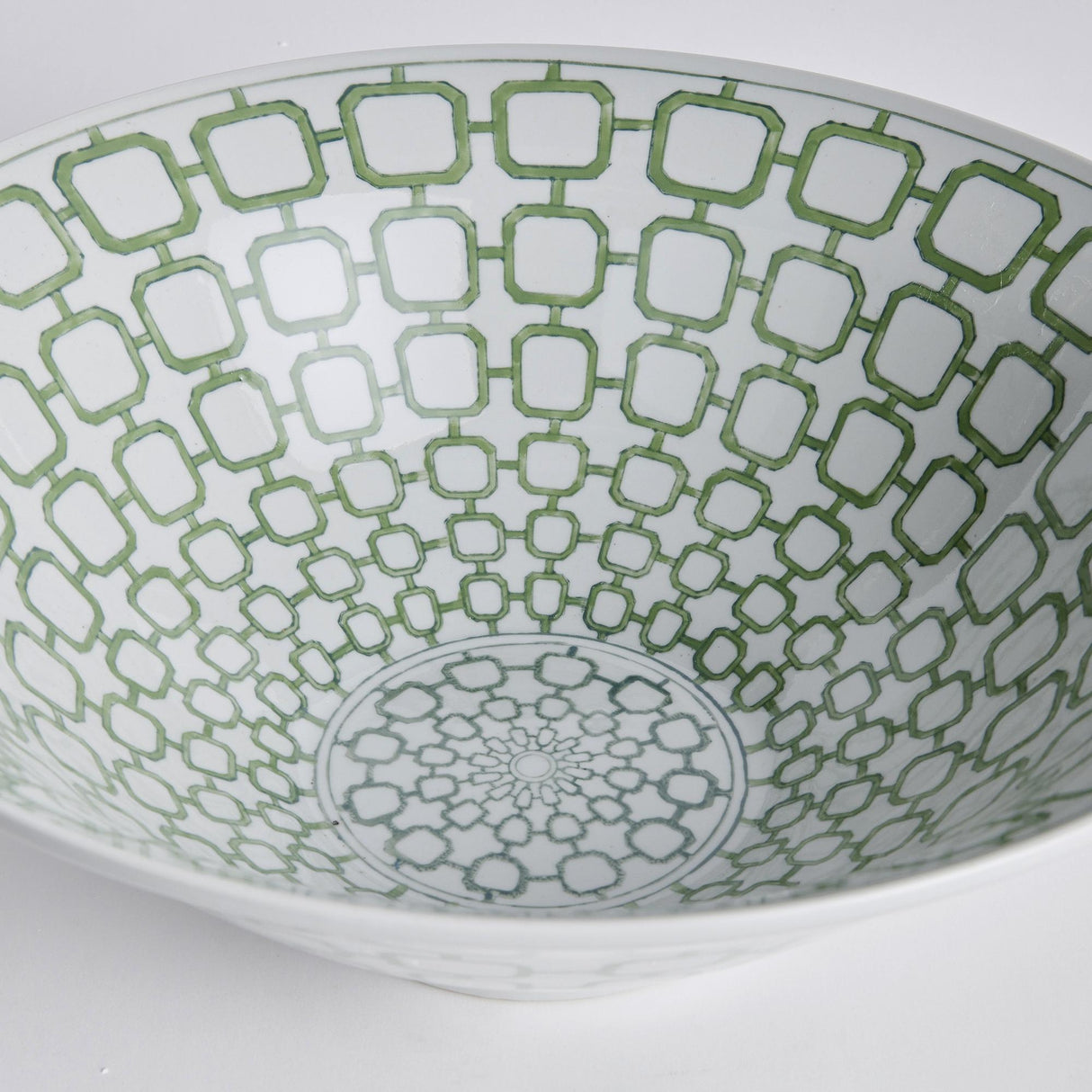 Napa Green/White IMPERIAL LINK DECORATIVE BOWL