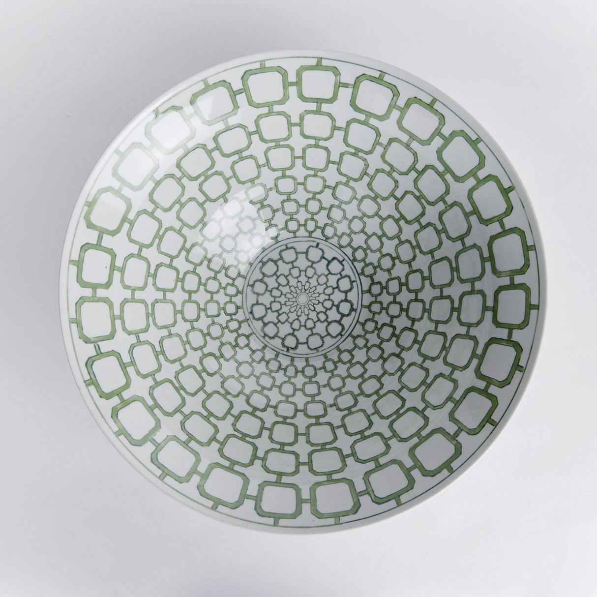 Napa Green/White IMPERIAL LINK DECORATIVE BOWL