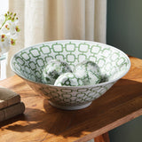 Napa Green/White IMPERIAL LINK DECORATIVE BOWL