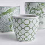 Napa Green/White IMPERIAL FLOWER POTS, SET OF 3