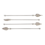 Napa Stainless Steel LEAF SWIZZLE STICKS, SET OF 4