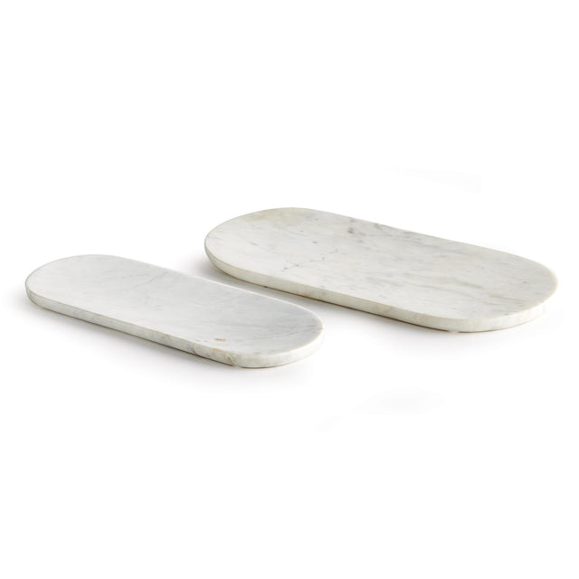 Napa White Marble AMAL MARBLE TRAYS, SET OF 2