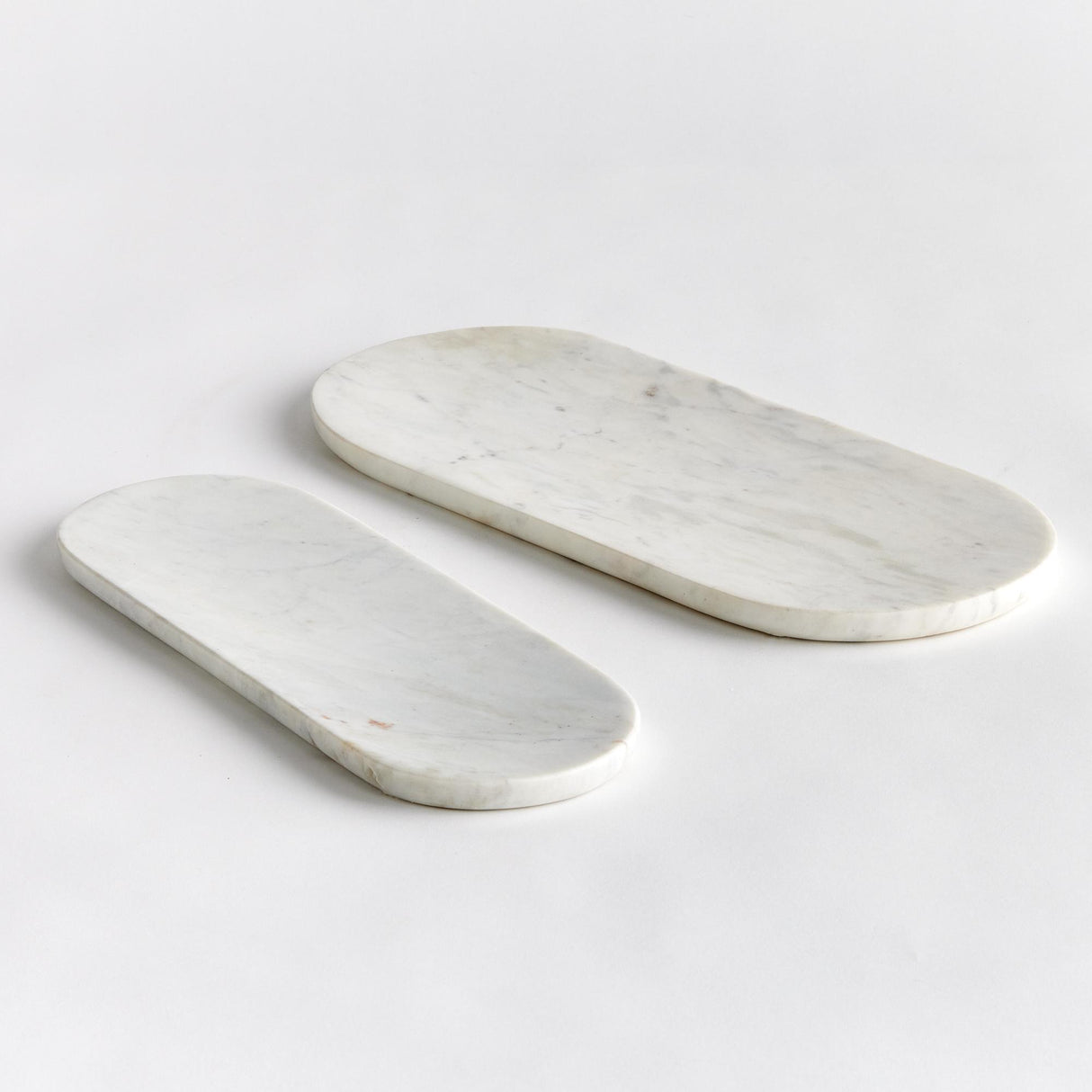 Napa White Marble AMAL MARBLE TRAYS, SET OF 2