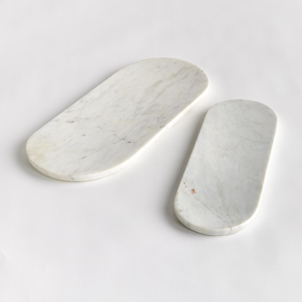 Napa White Marble AMAL MARBLE TRAYS, SET OF 2