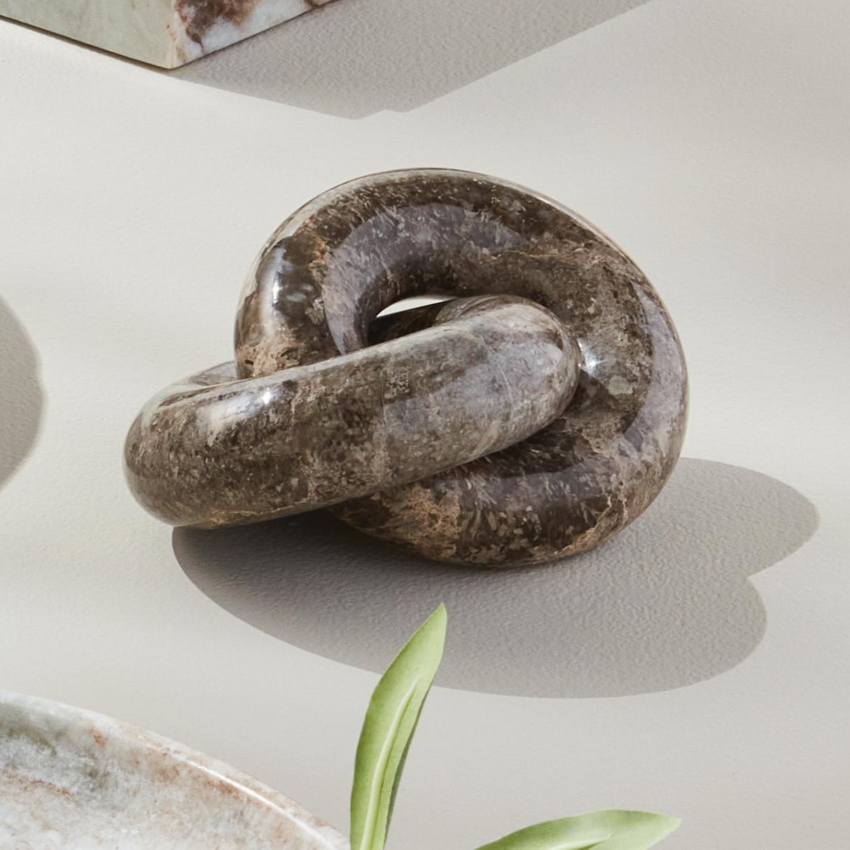 Napa Gray LINKED MARBLE RINGS SCULPTURE