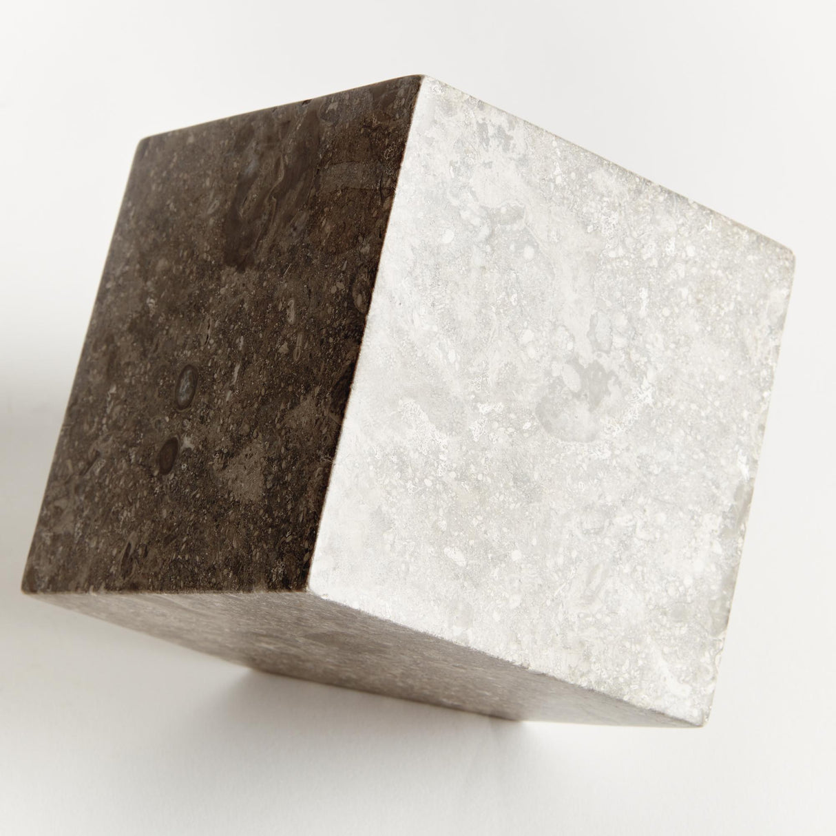 Napa Gray ABSTRACT MARBLE CUBE SCULPTURE
